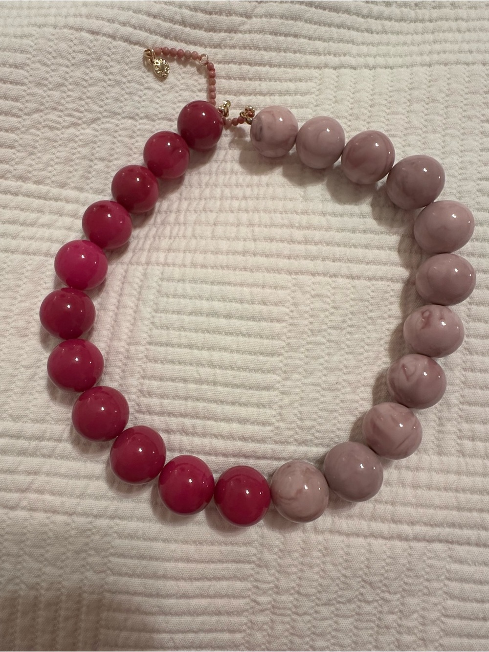 BaubleBar Two-Tone Pink Beaded Necklace with Gold Accents